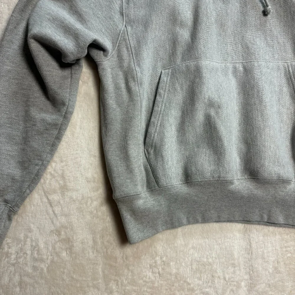 Champion Mens Reverse Weave Hoodie Small‎ Pullover Grey with Gold Lettering
